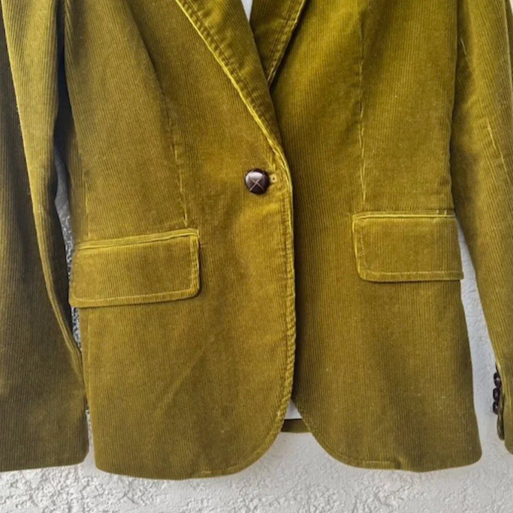 Vintage J. Crew Olive Corduroy 100% Cotton Blazer – NWOT - Picture 4 of 9